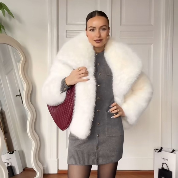 ZARA SHORT FAUX FUR JACKET ZW COLLECTION - Picture 6 of 9